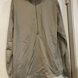 USGI MILITARY Apparel Men's Large Tan 1/4 Zip Long Sleeve Shirt Heat Retentive